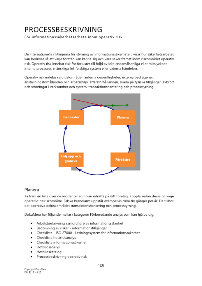 Processbeskrivning operativ risk