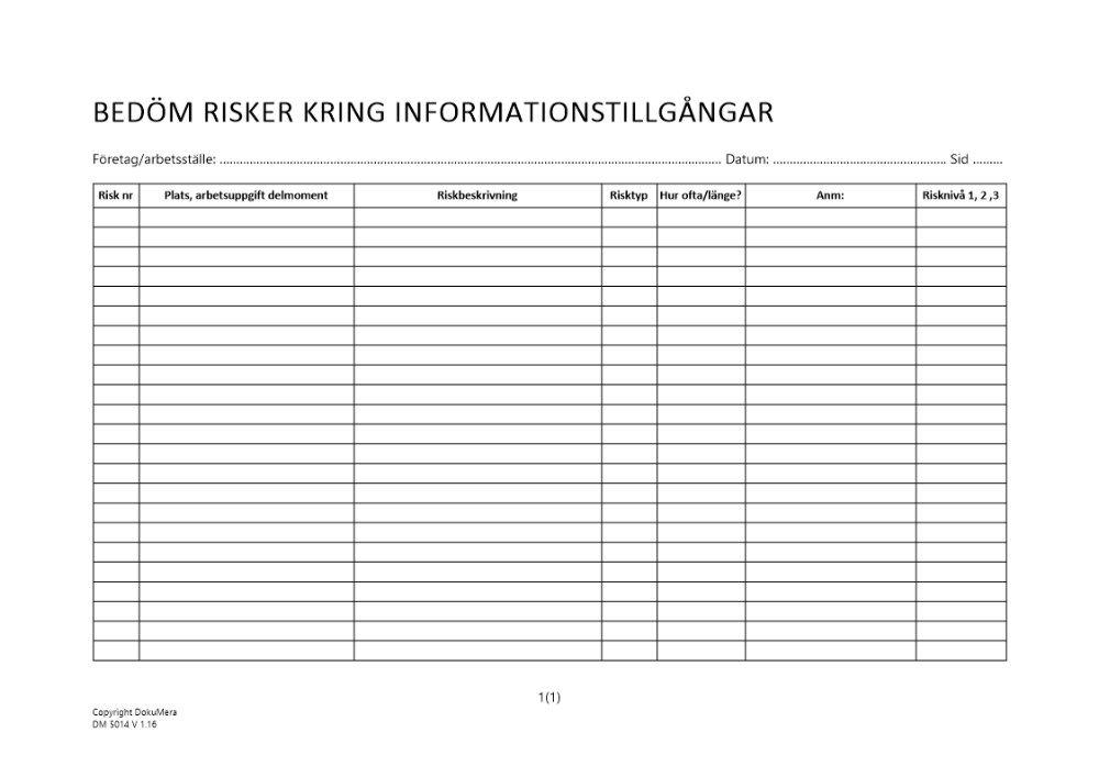 Bedömning av risker - informationstillgångar