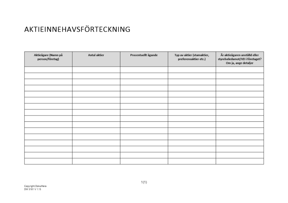 Aktieinnehavsförteckning 2024