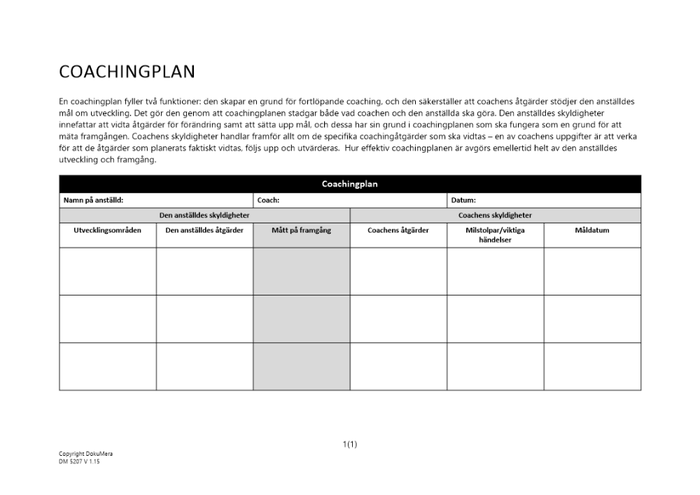 Coachingplan