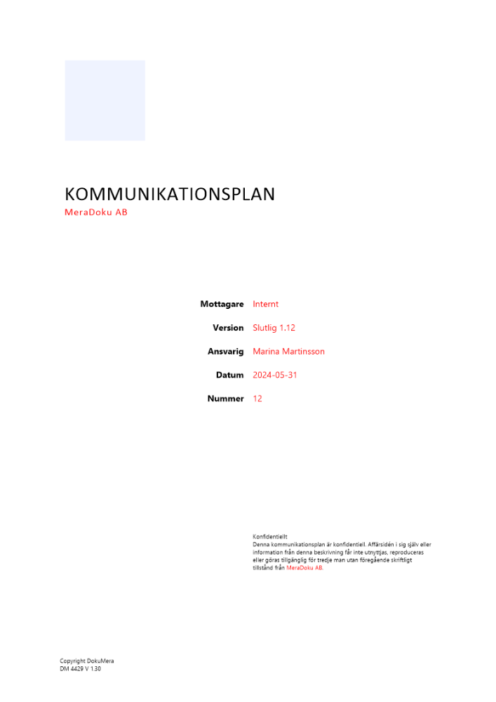 Kommunikationsplan