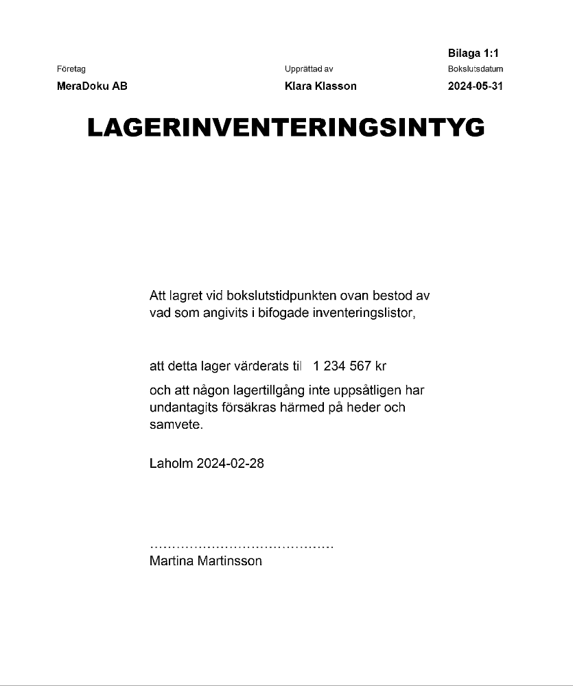 Lagerinventeringsintyg