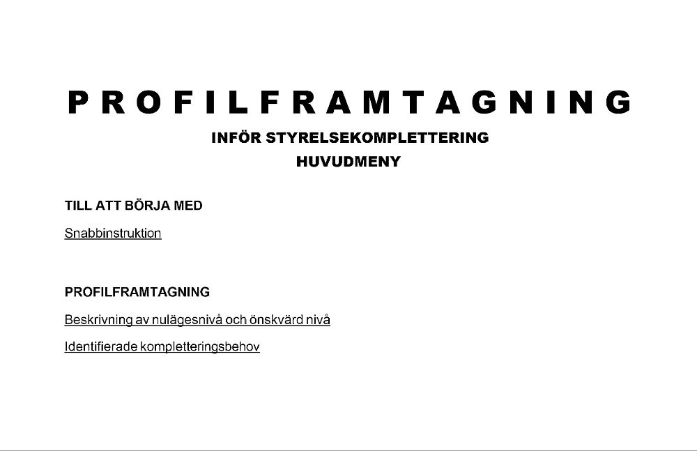 Profilframtagning styrelsekomplettering