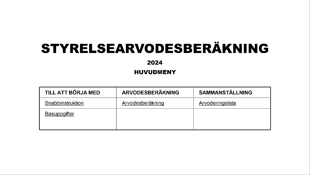 Styrelsearvodesberäkning 2024