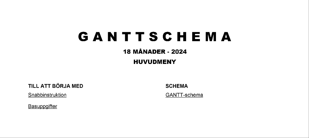 GANTT-schema 18 månader 2024