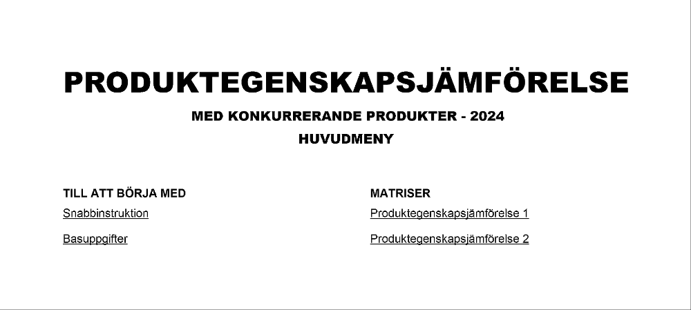 Produktegenskapsjämförelse