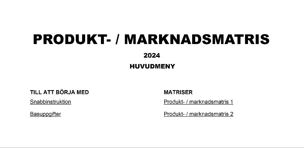 Produkt- marknadsmatris 2024