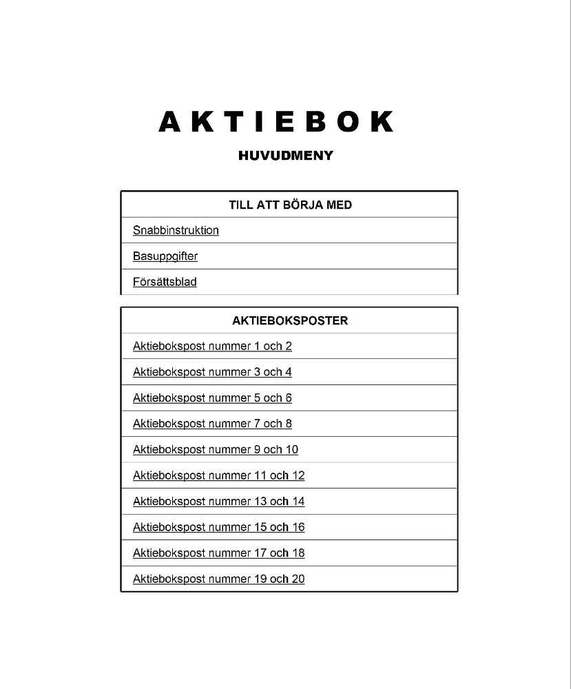 Aktiebok 20 poster