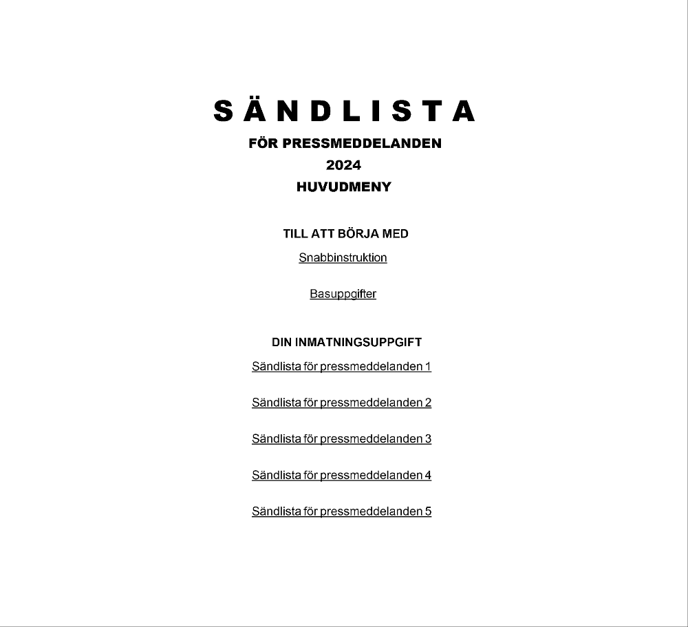 Sändlista pressmeddelanden