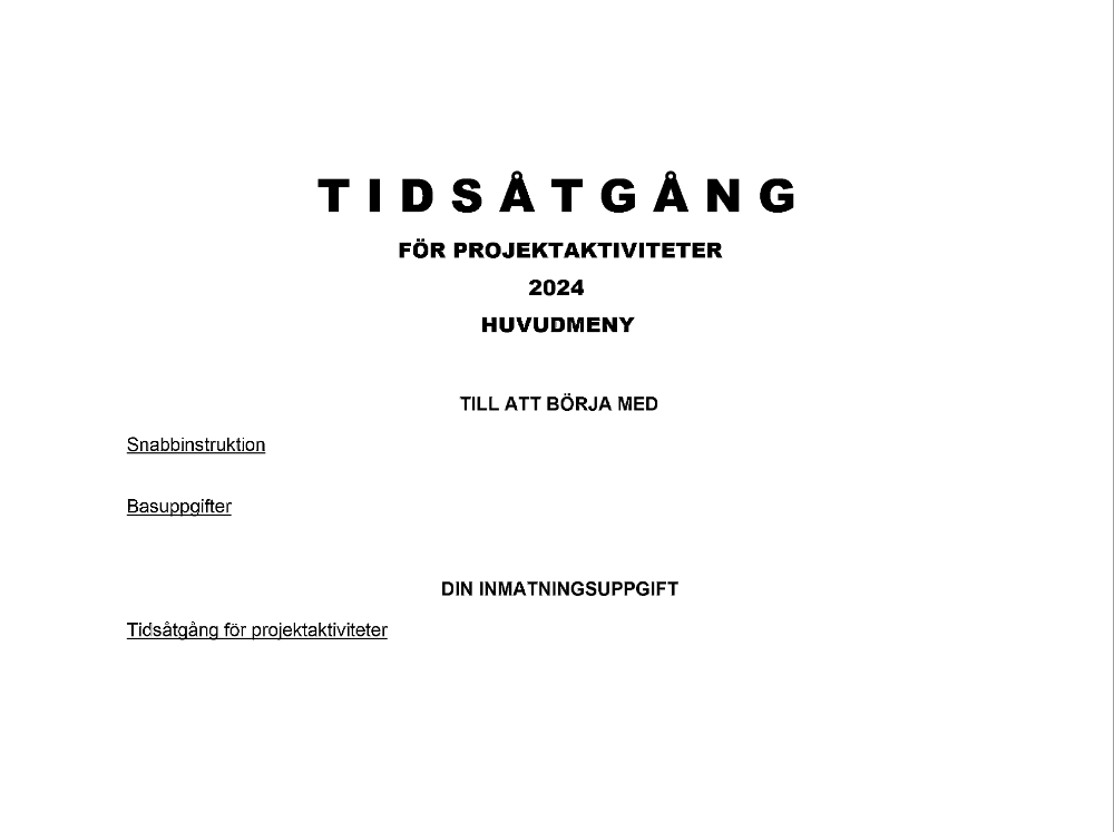 Tidsåtgång projektaktiviteter