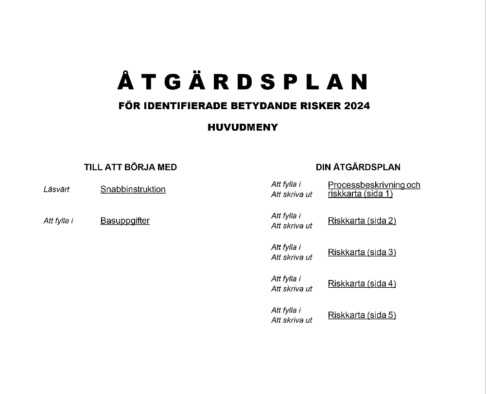 Åtgärdsplan risker 2024