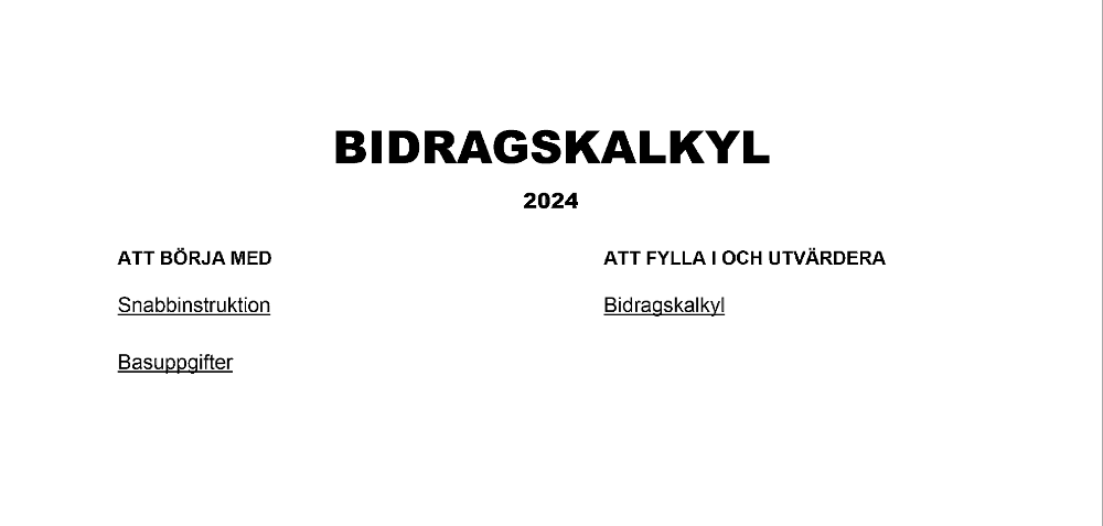 Bidragskalkyl 2024