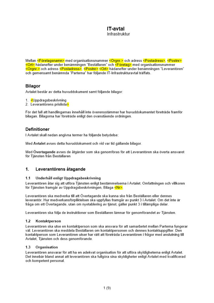 IT-Infrastrukturavtal