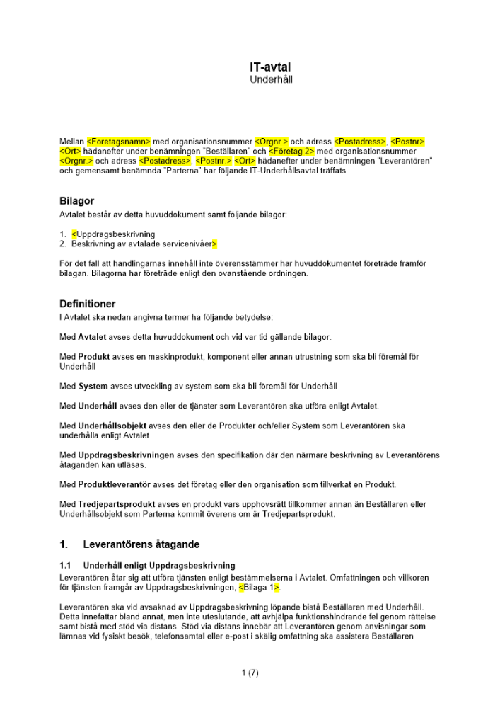 IT-Underhållsavtal