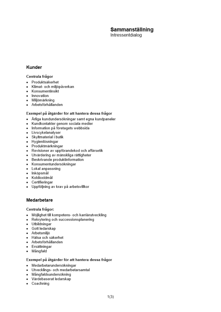 Sammanställning Intressentdialog