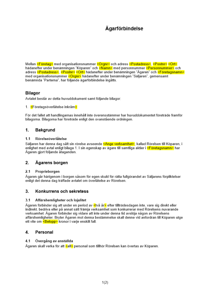 Ägarförbindelse inkråm