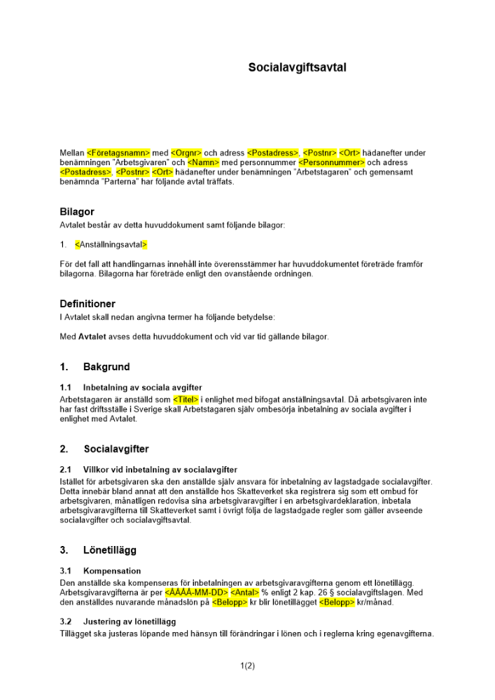 Socialavgiftsavtal