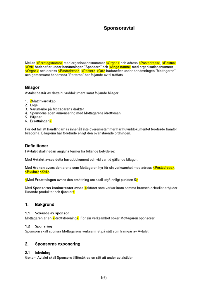 Sponsoravtal _Lag- och arenasponsring_