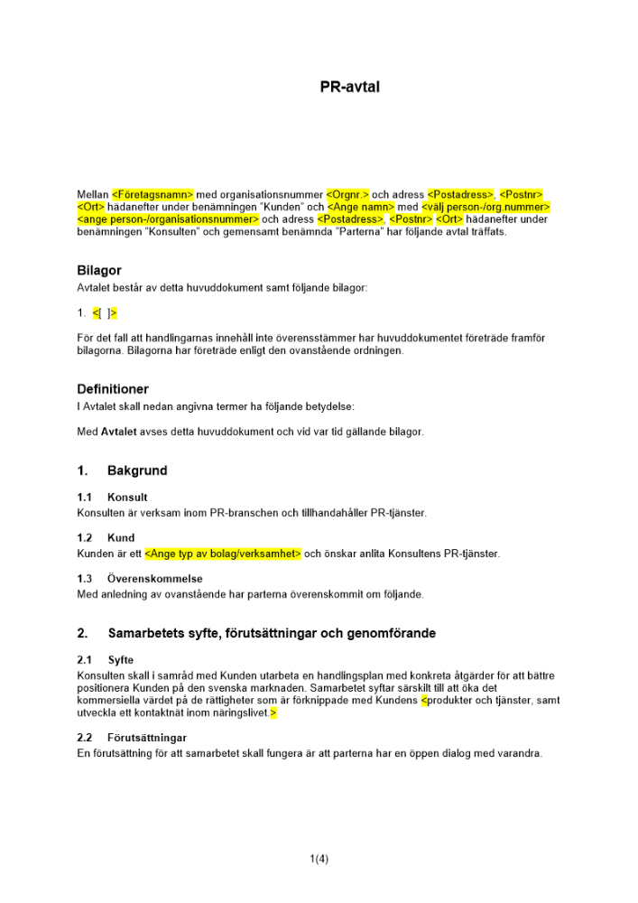 PR-avtal