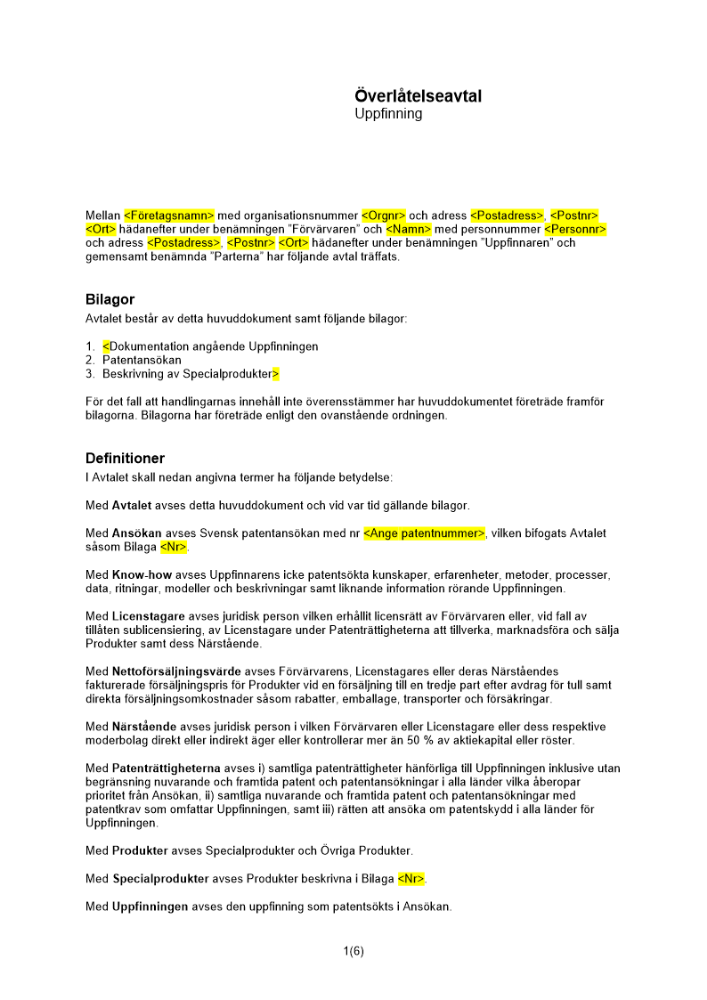 Överlåtelse av uppfinning