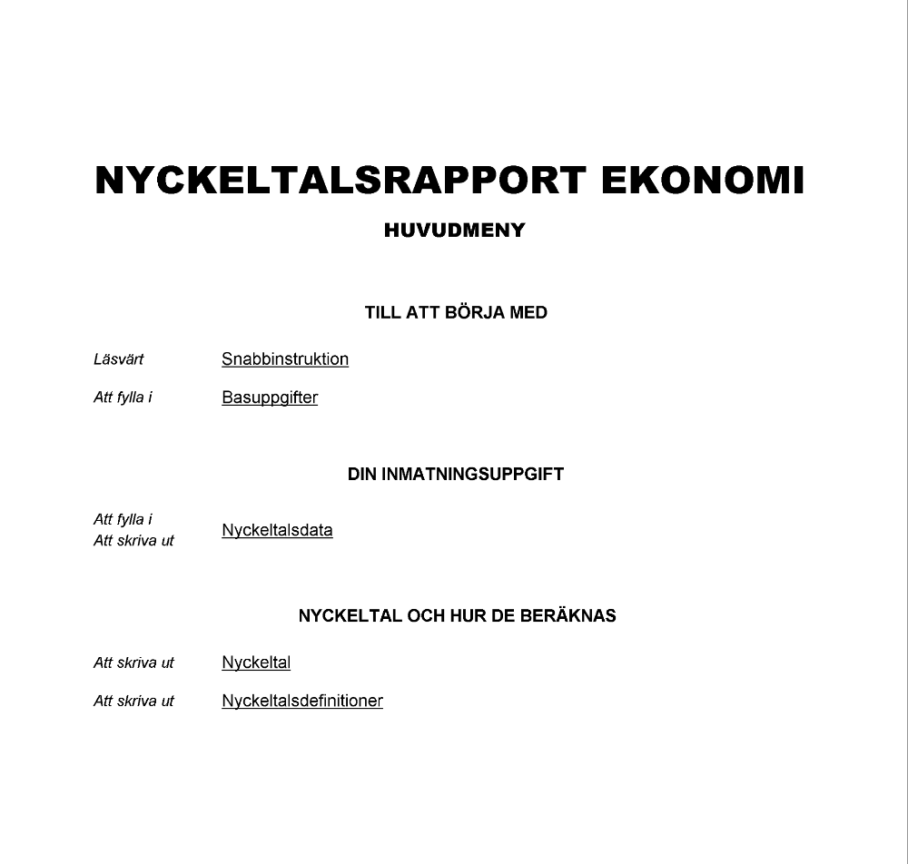 Nyckeltalsrapport Ekonomi