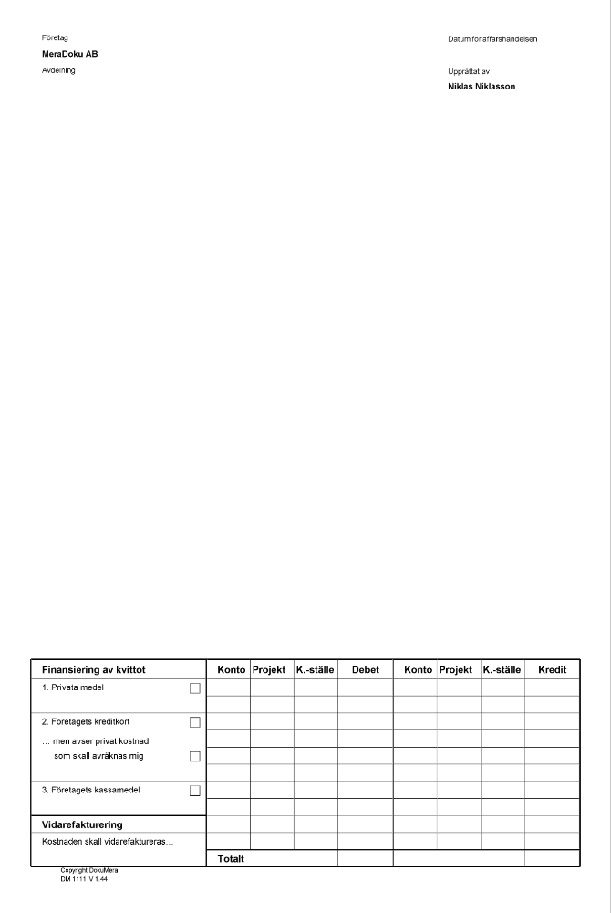 Kvittopapper 3 dimensioner