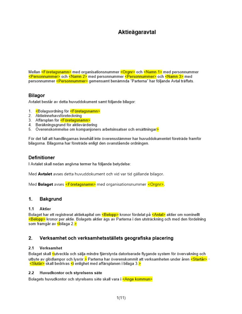 Aktieägaravtal