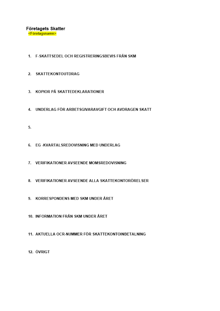 Pärm - för företagets skatter