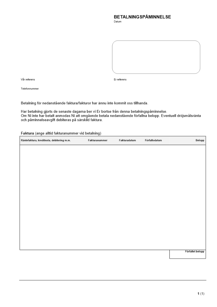 Betalningspåminnelse