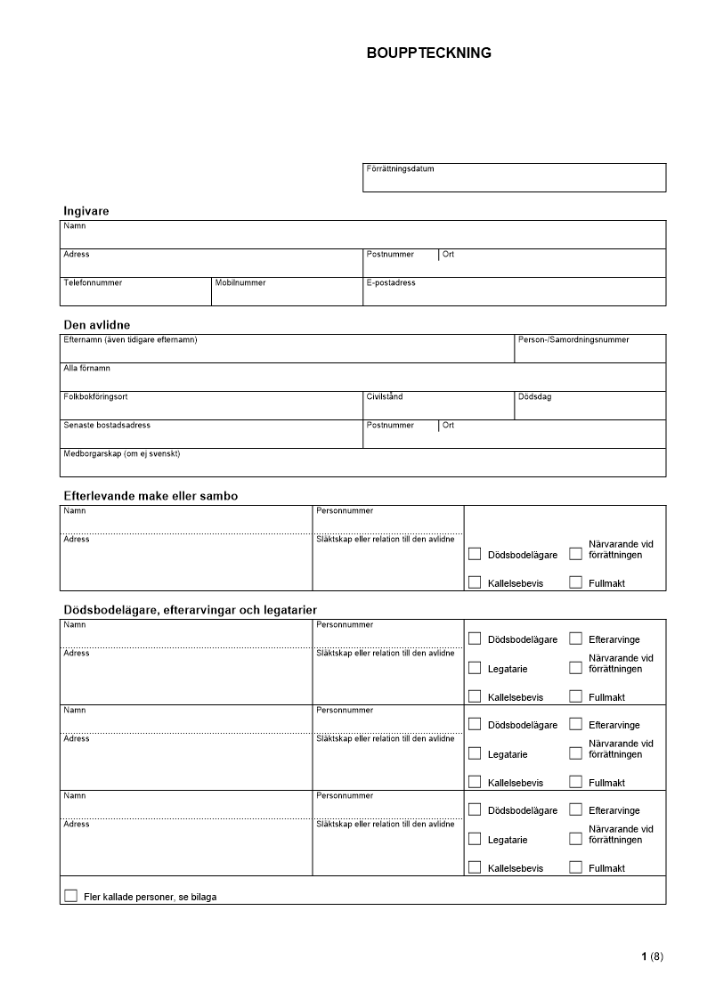 Bouppteckning