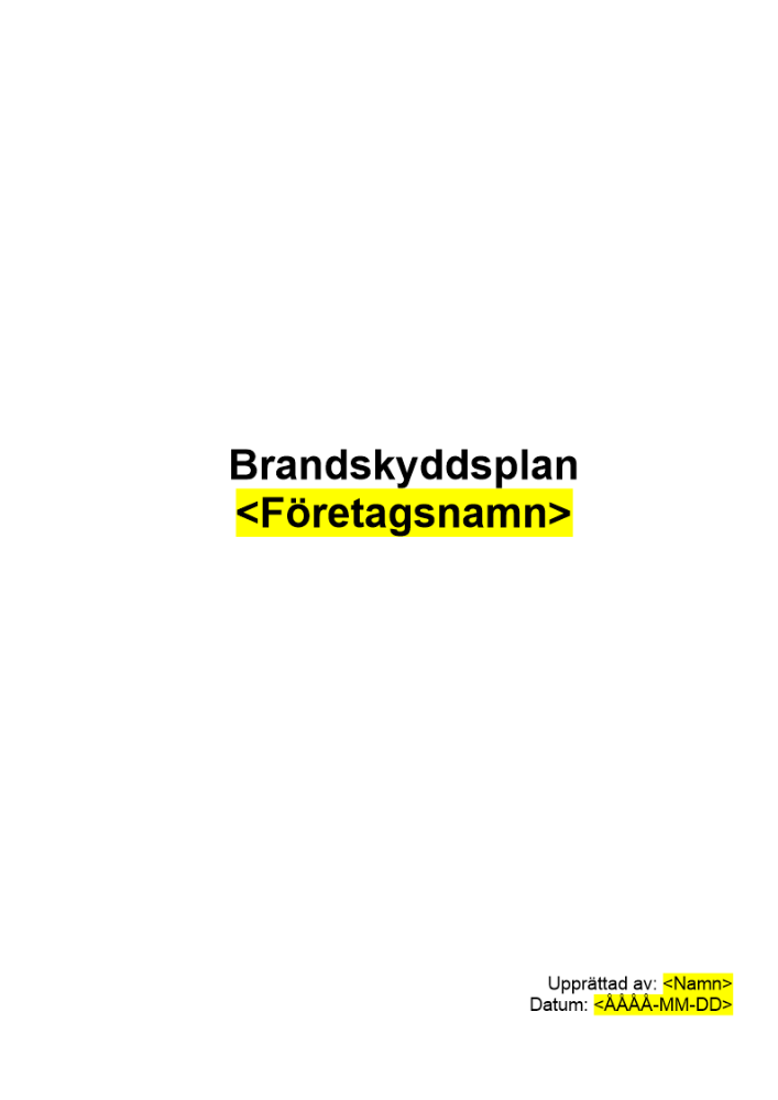 Brandskyddsplan