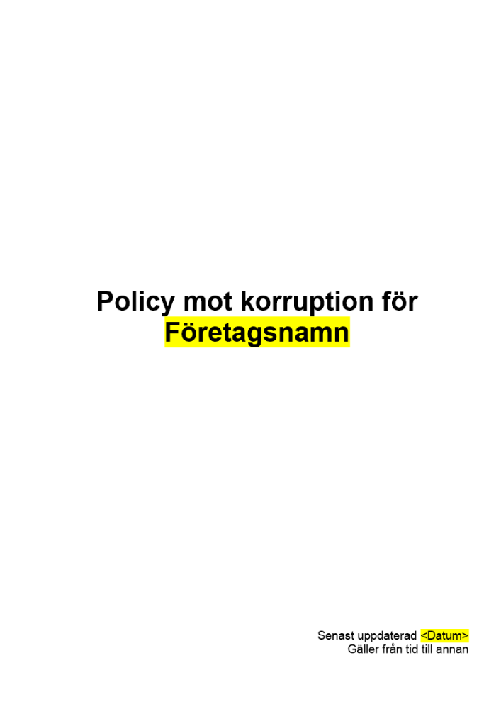Policy mot korruption
